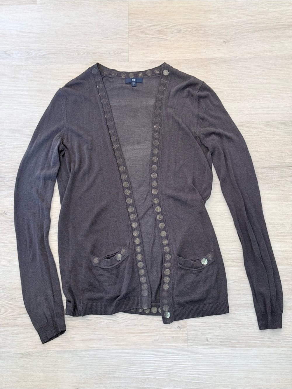 GAP Fall 2011 Gray Open-Front Cardigan with Decorative Sequin Trim